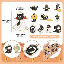 10pcs 10 Arten Halloween-Legierungs-Emaille-Anhänger&nbsp;ENAM-FS0003-83