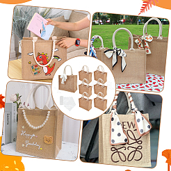 8 Stück rechteckige Tragetaschen aus Sackleinen&nbsp;ABAG-NB0002-04A
