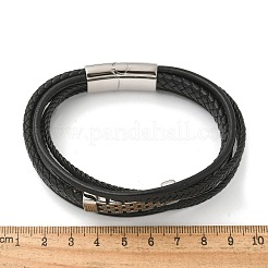 Geflochtene Mikrofaser-Leder-Mehrstrang-Armbänder&nbsp;BJEW-Q010-06A