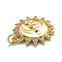 Pendenti in zirconi cubici trasparenti in micro pavè di ottone&nbsp;ZIRC-O039-11G
