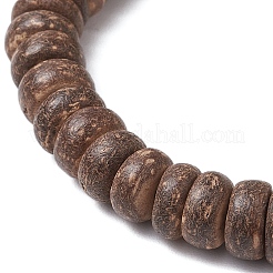 Braccialetti elastici in diaspro imperiale sintetico tinto e perline di cocco naturale per le donne&nbsp;BJEW-JB11358