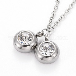 Set di gioielli in acciaio inossidabile 304 con pietra portafortuna e strass&nbsp;SJEW-H302-16