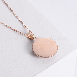 Collares colgantes circulares de árbol de la vida de acero inoxidable&nbsp;BH2747