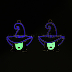 Colgantes de aleación esmaltada luminosa chapada en forma de estante con temática de Halloween&nbsp;ENAM-N056-235P-1