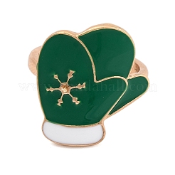 Offener Manschettenring aus Emaille mit Weihnachtsmotiv&nbsp;RJEW-C106-02E-KCG