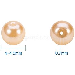 Perle ronde en verre teinté écologique nacré&nbsp;HY-PH0002-24-B