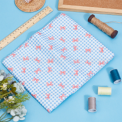 Tessuto di cotone con motivo a fiocco e tartan&nbsp;DIY-WH0890-31B