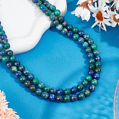 2 Strang natürliche Chrysokoll- und Lapislazuli-Perlenstränge&nbsp;G-GO0001-38A