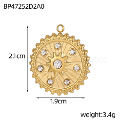 Pendentifs en acier inoxydable 304 micro pavés de zircones cubiques&nbsp;STAS-OY007-48G