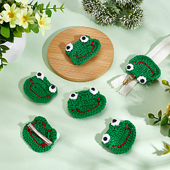 Froschkopfform Cartoon-Stil Polyester gestricktes Kostüm-Ornament-Zubehör&nbsp;DIY-BC0006-65