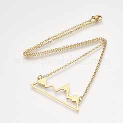 201 colliers pendentifs en acier inoxydable&nbsp;LS-NJEW-T009-JN104-2-40