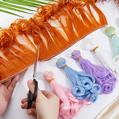 6 stücke 6 farben hohe temperatur faser lange birne dauerwelle frisur puppe perücke haar&nbsp;DOLL-DC0001-06B