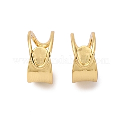 Orecchini a polsino in ottone a forma di C&nbsp;EJEW-G445-04G