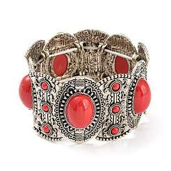 Ovale Stretch-Armbänder aus Legierung im Bohemian-Stil für Damen&nbsp;BJEW-H327-03AS