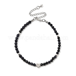 2 Stück natürliches Granat und synthetisches blaues Goldfluss-Armband mit runden Perlen für Männer und Frauen&nbsp;BJEW-JB12336