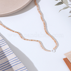 1 collana di perline di vetro rondelle&nbsp;NJEW-LP0007-23O