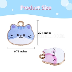 24 pz 8 stili lega ciondolo smalto carino stampa testa di gatto ciondolo fai da te collana braccialetto ciondolo orecchini accessori&nbsp;JX584A
