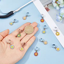 24 pendentif stéthoscope en alliage émaillé de tournesol&nbsp;HJEW-DC00158