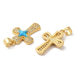 Porte micro ouvrent pendentifs zircone cubique en laiton de placage&nbsp;KK-P268-17A-G