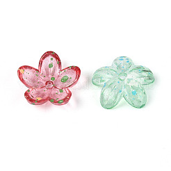 Embouts de perles en acrylique transparent peints à la bombe&nbsp;ACRP-T011-08M