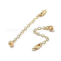 Laiton émaillé abs imitation perle extrémité avec chaîne&nbsp;KK-B129-27G-01