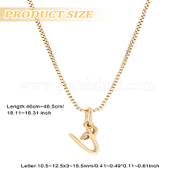 Collier avec pendentif lettre en acier inoxydable 304 et chaîne en laiton 1 pièce&nbsp;NJEW-LP0001-40V-G