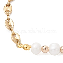 Armbänder aus natürlichen Süßwasserzuchtperlen und galvanisierten&nbsp;BJEW-JB12893