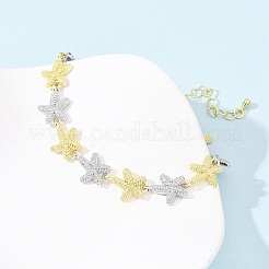Messing-Gliederkettenarmbänder für Frauen&nbsp;BJEW-G762-01GP-03