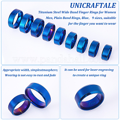 18 anillo de dedo de banda ancha de acero inoxidable de 9 estilos para mujeres y hombres&nbsp;RJEW-UN0002-53BU