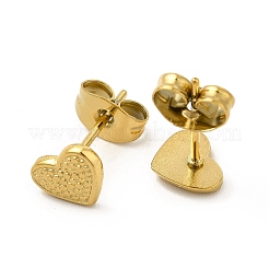 Orecchini a forma di cuore in acciaio inossidabile 304 con placcatura ionica (ip) per donna&nbsp;EJEW-I281-13G