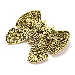 Broches de aleación de mariposa con rhinestone para ropa de mochila&nbsp;JEWB-R051-07AG-02