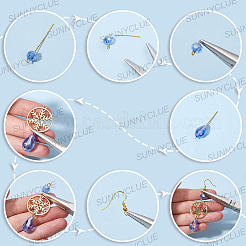 Schneeflocken-Ohrhänger-Set aus Legierung und Glas&nbsp;DIY-SC0026-98