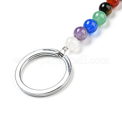 Porte-clés pendentif coeur en cristal de quartz naturel&nbsp;G-Z033-05P-01