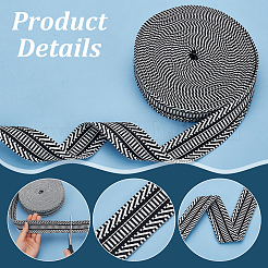 10 Yards gestreiftes Polyester-Jacquardband&nbsp;OCOR-PH0004-10