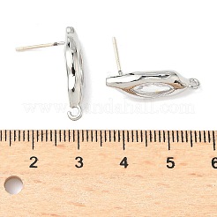 Orecchini a bottone in ottone con micro pavé di zirconi cubici trasparenti&nbsp;KK-D386-18P