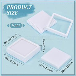 Scatole quadrate in plastica per diamanti sciolti&nbsp;CON-WH0095-50A