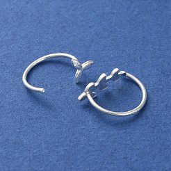 999 feine Durchziehohrringe aus Silber mit Blattmotiv&nbsp;EJEW-P296-27S