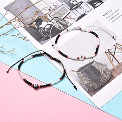 Bracelets réglables en perles de rocaille rondes en verre&nbsp;BJEW-JB06644