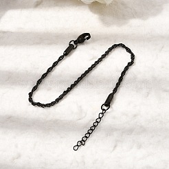 Bracciali a catena in corda di acciaio inossidabile 304 per donna&nbsp;BJEW-P395-01EB