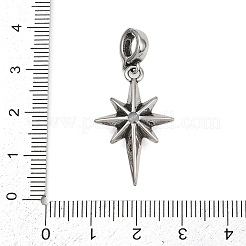 Ciondolo a forma di stella in acciaio chirurgico inossidabile 316 con zirconia cubica&nbsp;STAS-Z165-16AS-A03