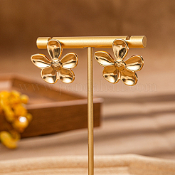 Pendientes vintage de acero inoxidable 201 con diseño de flores&nbsp;ZQ6435