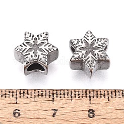 Perles à gros trou de style européen en acier inoxydable 304&nbsp;STAS-T072-142P