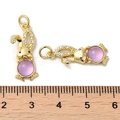 Pendentifs en jade et zircone cubique&nbsp;KK-K377-92G-01
