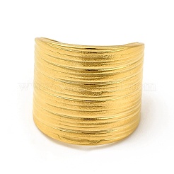 Bague de manchette ouverte texturée en acier inoxydable 304 avec placage ionique (IP) pour femme&nbsp;RJEW-E070-01G