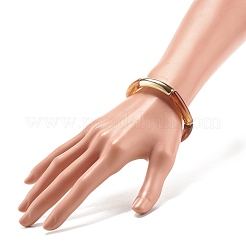 Braccialetto elasticizzato con perline in tubo curvo acrilico con pietra preziosa imitazione&nbsp;BJEW-JB07981-01