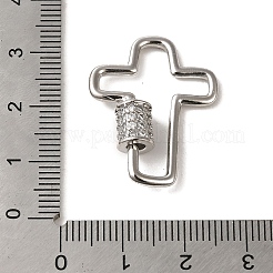Verschlüsseanhänger mit Mikropavé aus Messing mit klaren Kubisch Zirkonia&nbsp;KK-R162-028P