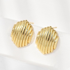 Boucles d'oreilles ovales en laiton&nbsp;EJEW-H154-09A-G