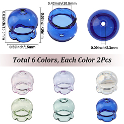12 cono di perle di vetro medusa in 6 colori&nbsp;GLAA-SC0002-74