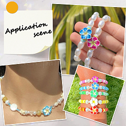 100pcs handgefertigte Fimo 3d Blume Plumeria Perlen&nbsp;CLAY-SC0002-48A