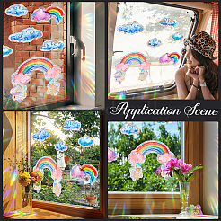 2 pieza de pegatinas electrostáticas para ventanas con prismas de arcoíris y nubes.&nbsp;DIY-GF0011-23